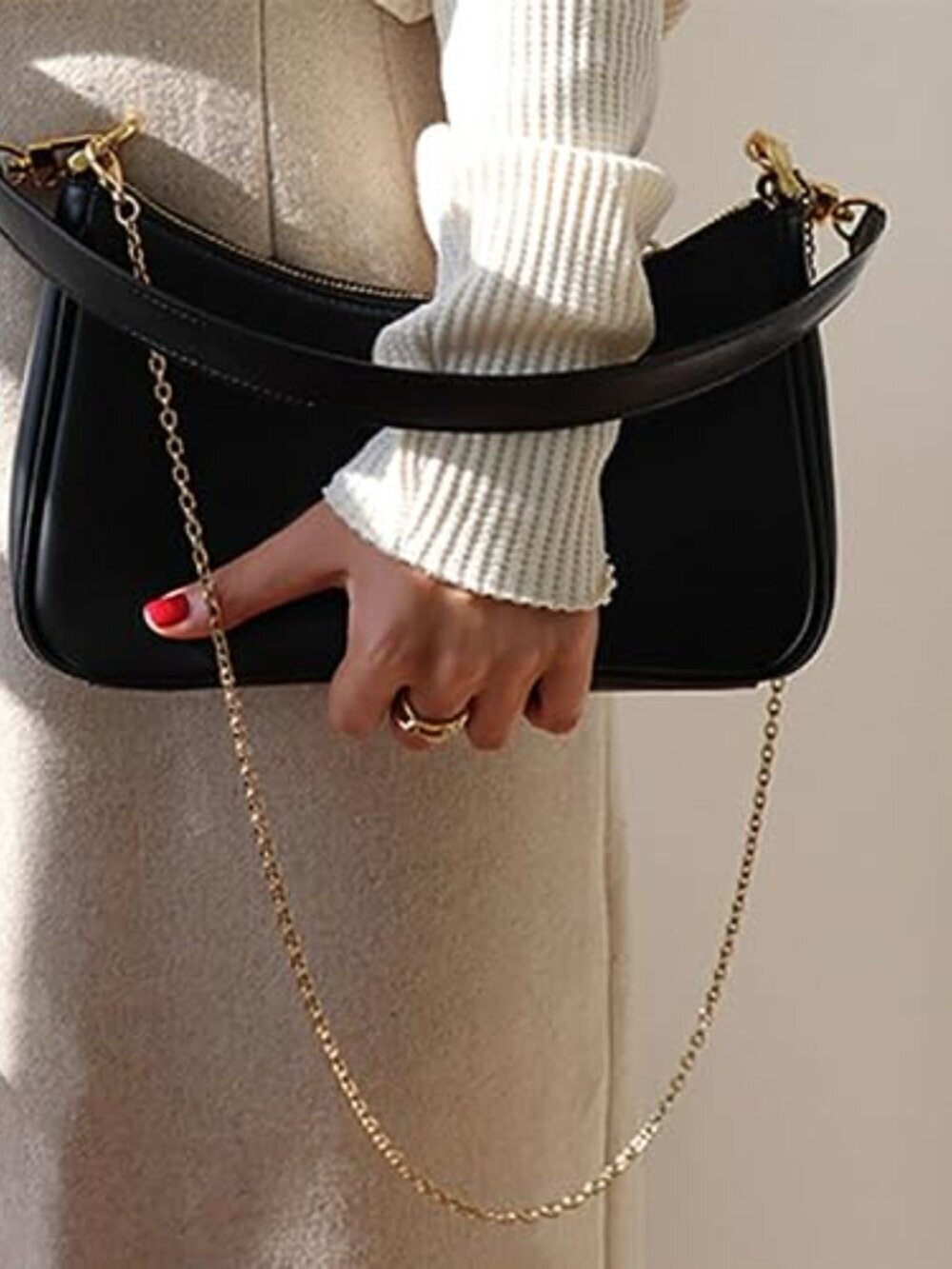 ๐ Y2K Shoulder Bag for Women PU Leather Handbag Classic Clutch Small 90s Purse - Picture 2 of 6
